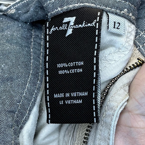 7 For All Mankind Washed Cotton Cargo Shorts Khaki Boys 12 - Picture 7 of 7